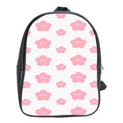 Star Pink Flower Polka Dots School Bag (xl) by Mariart