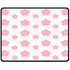 Star Pink Flower Polka Dots Double Sided Fleece Blanket (medium)  by Mariart