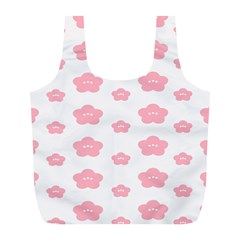 Star Pink Flower Polka Dots Full Print Recycle Bags (l)  by Mariart