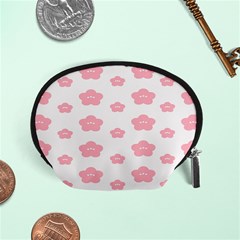 Star Pink Flower Polka Dots Accessory Pouches (small)  by Mariart