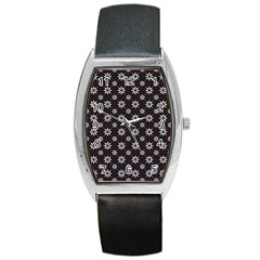 Sunflower Star Floral Purple Pink Barrel Style Metal Watch