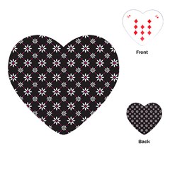 Sunflower Star Floral Purple Pink Playing Cards (heart) 