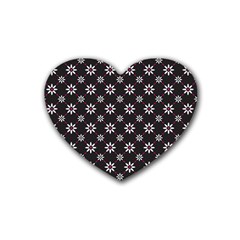 Sunflower Star Floral Purple Pink Rubber Coaster (heart) 