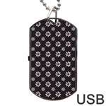 Sunflower Star Floral Purple Pink Dog Tag USB Flash (Two Sides) Front