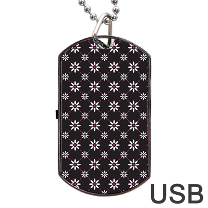 Sunflower Star Floral Purple Pink Dog Tag USB Flash (Two Sides)