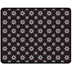 Sunflower Star Floral Purple Pink Double Sided Fleece Blanket (medium) 