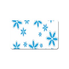 Star Flower Blue Magnet (name Card) by Mariart