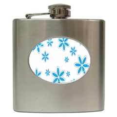 Star Flower Blue Hip Flask (6 Oz) by Mariart