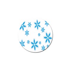 Star Flower Blue Golf Ball Marker