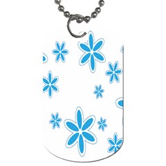 Star Flower Blue Dog Tag (two Sides)