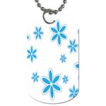 Star Flower Blue Dog Tag (Two Sides) Front