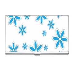 Star Flower Blue Business Card Holders