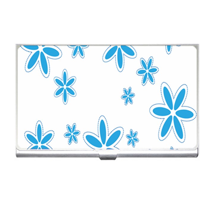 Star Flower Blue Business Card Holders