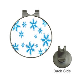 Star Flower Blue Hat Clips With Golf Markers