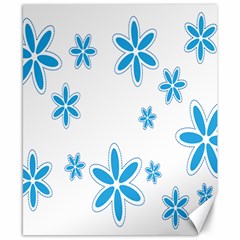 Star Flower Blue Canvas 8  X 10 