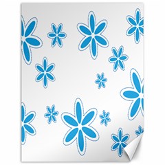 Star Flower Blue Canvas 12  X 16  