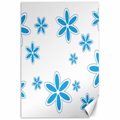 Star Flower Blue Canvas 24  X 36  by Mariart