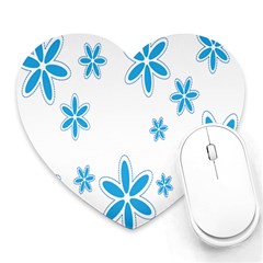 Star Flower Blue Heart Mousepads