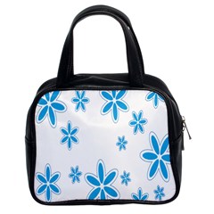 Star Flower Blue Classic Handbags (2 Sides)