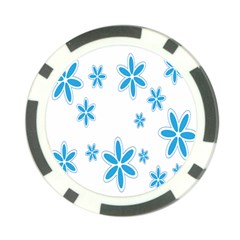 Star Flower Blue Poker Chip Card Guard (10 Pack)