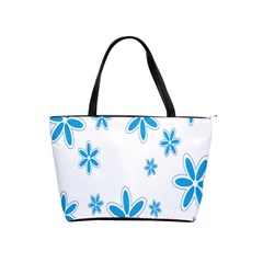 Star Flower Blue Shoulder Handbags by Mariart