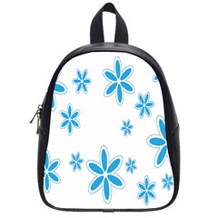 Star Flower Blue School Bag (small) by Mariart