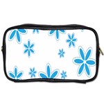 Star Flower Blue Toiletries Bags Front