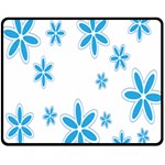 Star Flower Blue Fleece Blanket (Medium)  60 x50  Blanket Front