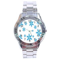 Star Flower Blue Stainless Steel Analogue Watch