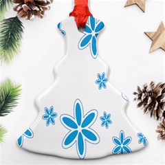 Star Flower Blue Ornament (christmas Tree)  by Mariart