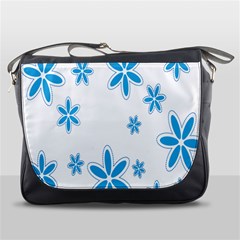 Star Flower Blue Messenger Bags