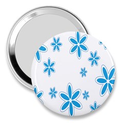 Star Flower Blue 3  Handbag Mirrors