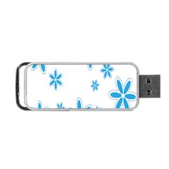 Star Flower Blue Portable Usb Flash (two Sides) by Mariart