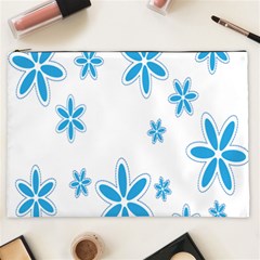 Star Flower Blue Cosmetic Bag (xxl)  by Mariart