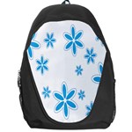 Star Flower Blue Backpack Bag Front