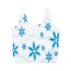 Star Flower Blue Full Print Recycle Bags (m) 