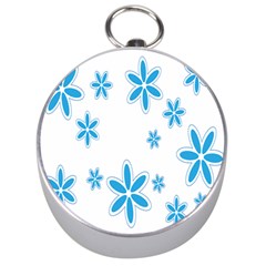 Star Flower Blue Silver Compasses