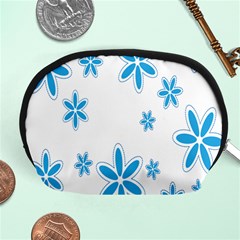 Star Flower Blue Accessory Pouches (medium) 