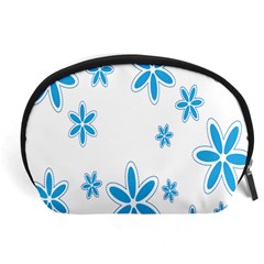 Star Flower Blue Accessory Pouches (large) 