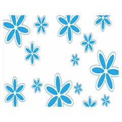 Star Flower Blue Double Sided Flano Blanket (medium)  by Mariart