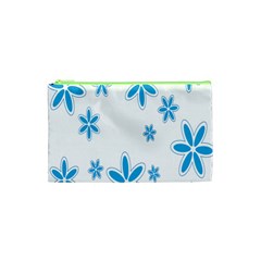 Star Flower Blue Cosmetic Bag (xs) by Mariart