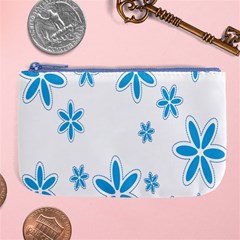 Star Flower Blue Large Coin Purse by Mariart