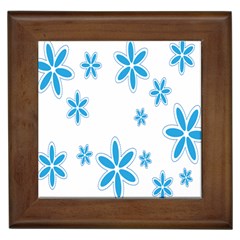 Star Flower Blue Framed Tiles