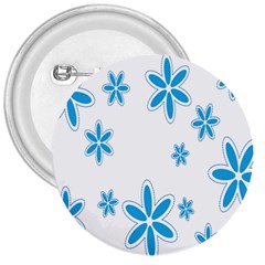 Star Flower Blue 3  Buttons