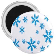 Star Flower Blue 3  Magnets