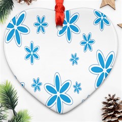 Star Flower Blue Ornament (heart)