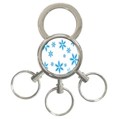 Star Flower Blue 3-ring Key Chains by Mariart