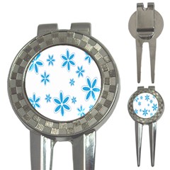 Star Flower Blue 3-in-1 Golf Divots