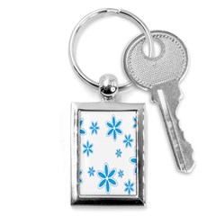 Star Flower Blue Key Chains (rectangle) 