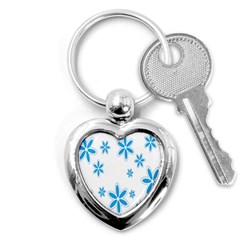 Star Flower Blue Key Chains (heart) 